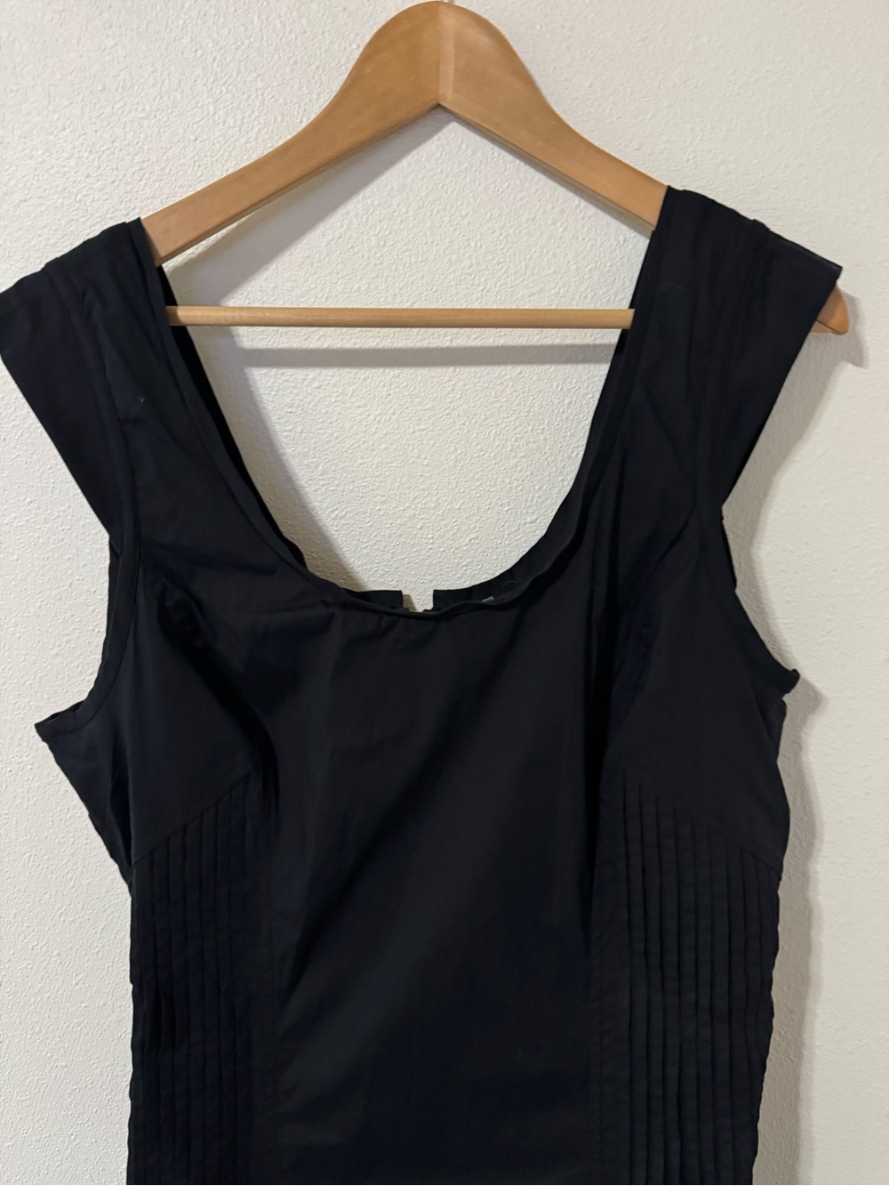 Anthropologie Cotton Sleeveless Scoop-Neck Midi Dress Black Rear Zipper-XL - Picture 5 of 11